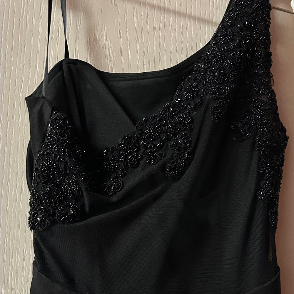 Xscape Black One Shoulder Dress - Picture 2 of 7